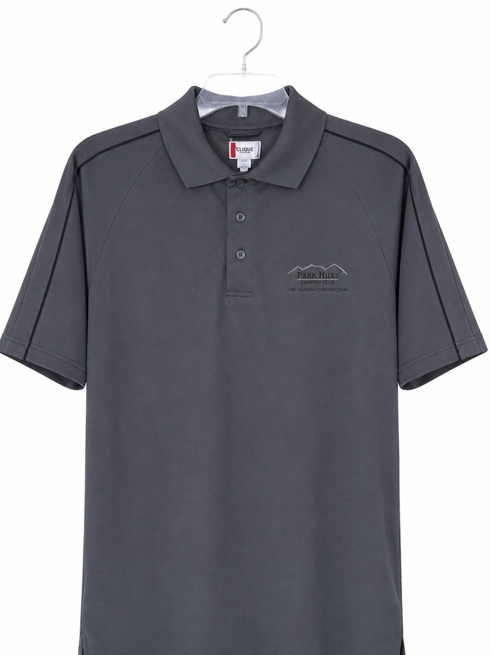 Clique Park Hills Country Club Golf Polo Mens Large Gray Dri Fit
